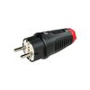 Dugvilla 2P+E piros gyűrűvel földelt 16A egyenes 250V fekete gumi csavaros IP54 Taurus2 PCE