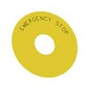 Felirati tábla d22 vészgombhoz EMERGENCY STOP üres sárga kerek 75mm/ SIRIUS ACT SIEMENS