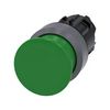 Gomba nyomófej műanyag d22 30mm-fej zöld visszaugró SIRIUS ACT SIEMENS