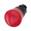 Vészgomba nyomófej műanyag d22 40mm-fej piros reteszelt fordító nyugtázás SIRIUS ACT SIEMENS