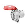 Ipari dugalj beépíthető 3P+N+E 400V(50+60Hz) piros ferde 63A IP44 műanyag IEC309HP GEWISS