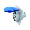 Ipari dugalj beépíthető 2P+E 230V(50+60Hz) kék ferde 16A IP44 műanyag 6h-pozíció IEC309HP GEWISS