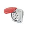 Ipari dugalj beépíthető 3P+E 400V(50+60Hz) piros ferde 16A IP44 műanyag IEC309HP GEWISS