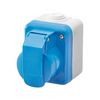 Ipari dugalj ráépíthető 2P+E 16A 230V(50+60Hz) kék IP44 műanyag 6h-pozíció 27Combi GEWISS