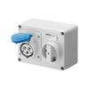 Ipari dugalj ráépíthető 2P+E mechanikai reteszelés 16A IP44 200-250V(50+60Hz) kék IB GEWISS