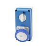 Ipari dugalj falra szerelhető 2P+E mechanikai reteszelés 16A IP67 200-250V(50+60Hz) kék IB GEWISS