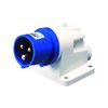 Ipari dugalj falra szerelhető 2P+E tokozott 16A 3P 200-250V(50+60Hz) kék műanyag IEC309HP GEWISS
