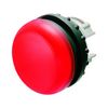 Jelzőlámpa fej kerek piros lapos 1-lámpa króm műanyag-előlapgyűrű 22mm-átmérő IP67 M22-L-R EATON