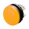 Jelzőlámpa fej kerek sárga lapos 1-lámpa króm műanyag-előlapgyűrű 22mm-átmérő IP67 M22-L-Y EATON
