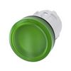 Jelzőlámpa fej műanyag d22 kerek zöld lapos 1-lámpa fekete műanyag-gyűrű SIRIUS ACT SIEMENS