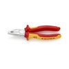 Kombinált fogó 60HRC max.d12/3,4/2,2mm-vágás króm piros-sárga 180mm 1000V szigetelt VDE KNIPEX