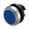 Nyomógombfej műanyag d22 világító lapos kék kerek visszaugró M22-DL-B EATON