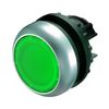 Nyomógombfej műanyag d22 világító lapos zöld kerek visszaugró M22-DL-G EATON