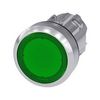 Nyomógombfej műanyag d22 világító lapos zöld visszaugró kerek SIRIUS ACT SIEMENS