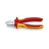 Oldalcsípő fogó 62HRC max.d4/2,8/2mm piros-sárga szigetelés normál 160mm szigetelt 1000V KNIPEX