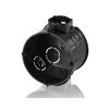 Süllyesztett szerelvénydoboz 1-es kerek 80mm 65mm-átmérő fekete műanyag E106M25 F-TRONIC